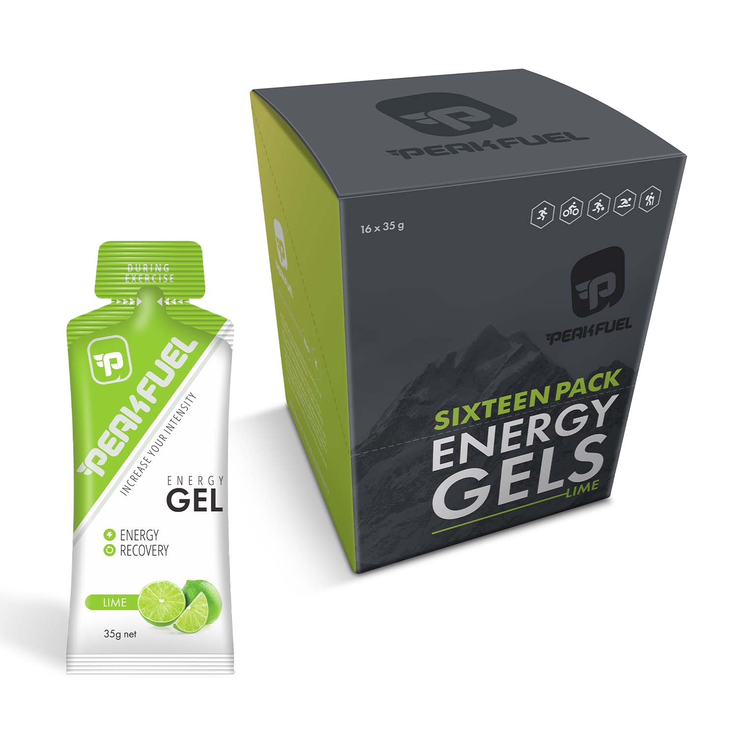 PEAKFUEL ENERGY GEL 35GM - LIME - BOX OF 16