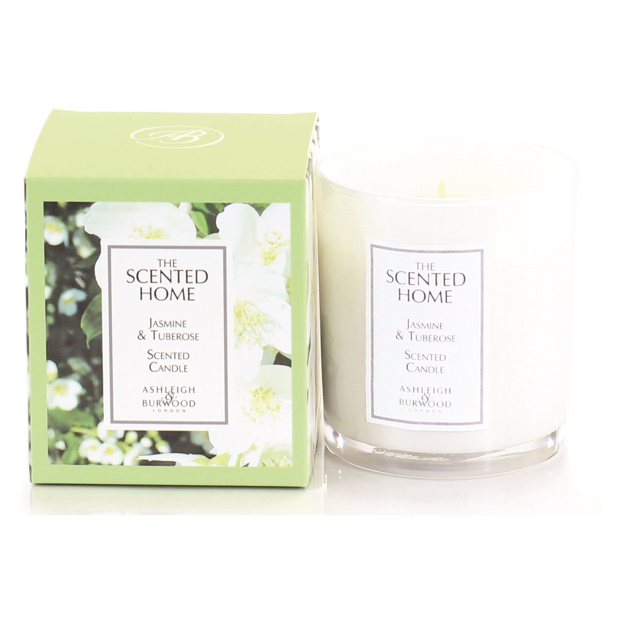 S.H BOXED GLASS CANDLE 225G JASMINE & TUBEROSE