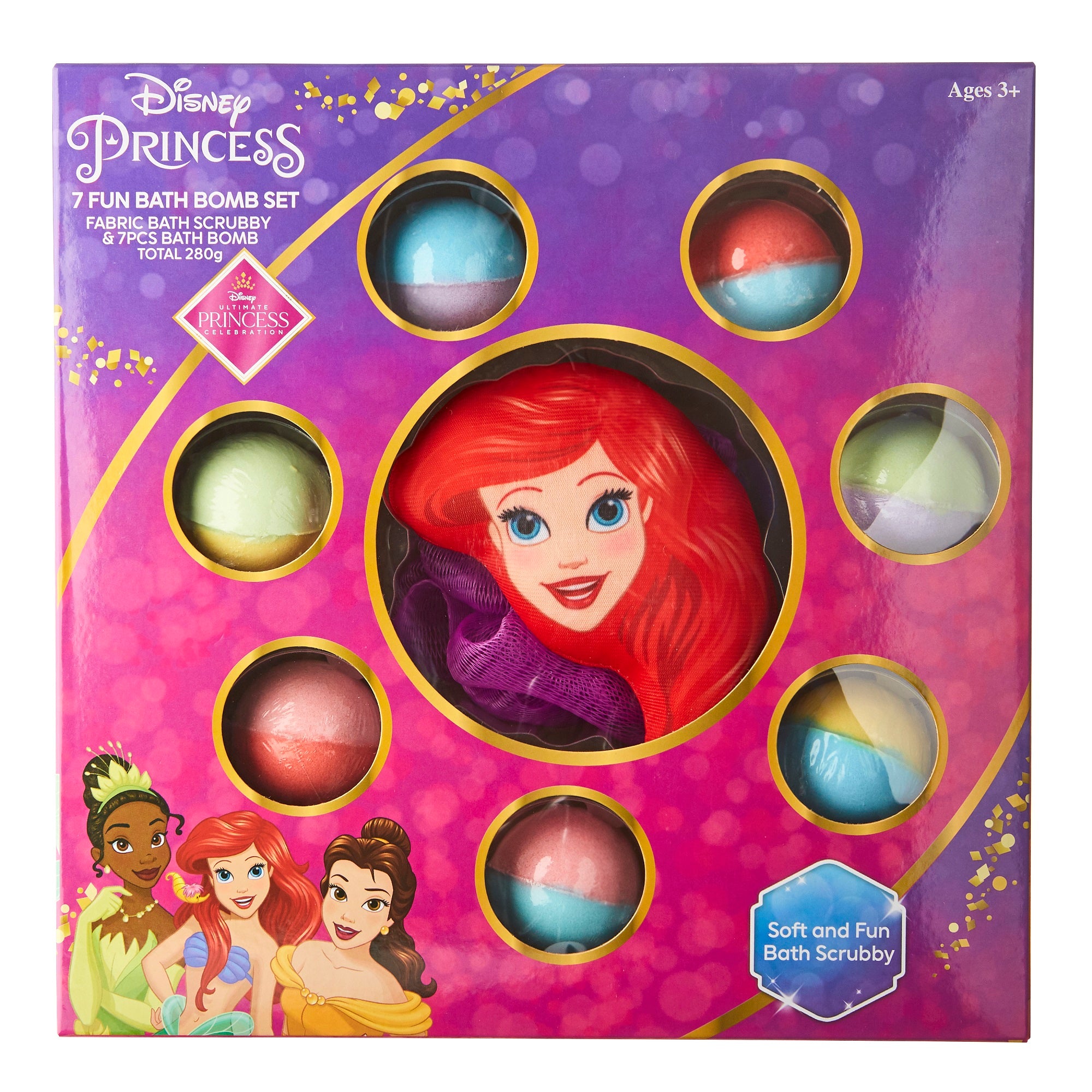DISNEY PRINCESS 7 FUN DAY BATH BOMBS