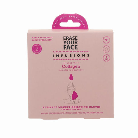 Erase Your Face Collagen Infused makeup removing cloth - 2 pack