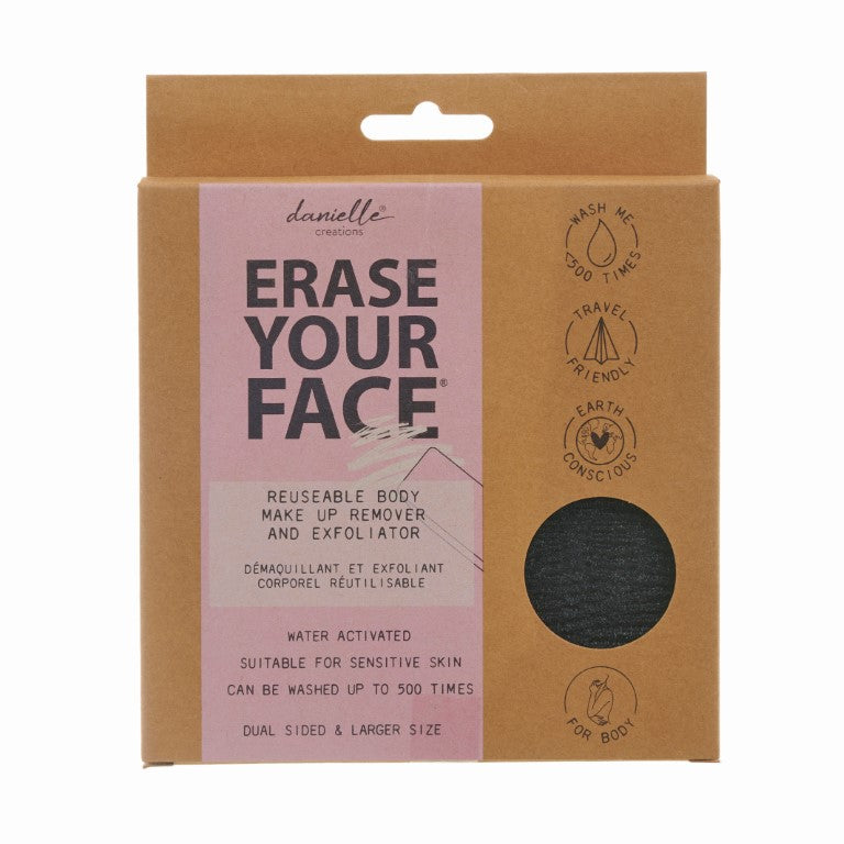 Erase Your Face Body Makeup Remover & Exfoliator - Black