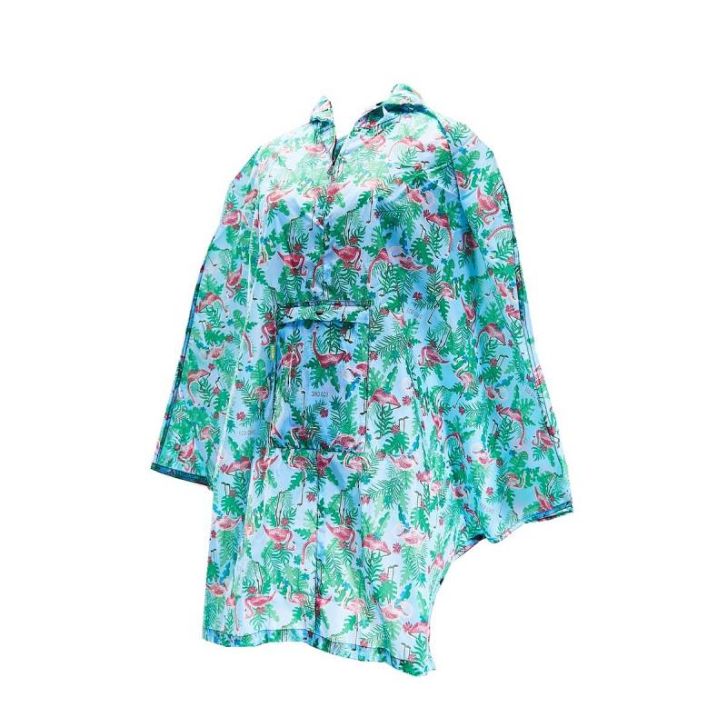 LARGE FOLDABALE PONCHO - FLAMINGOS
