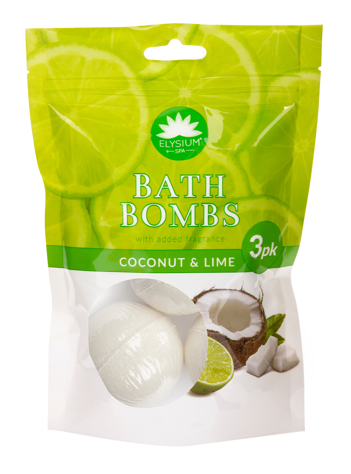 Elysium Spa Bath Bombs 3x50g - Coconut & Lime - SHORT DATED