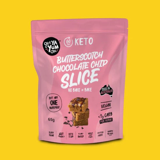 GYYO - KETO NO BAKE OR BAKE SLICE - BUTTER/S CHOC CHIP 65GM