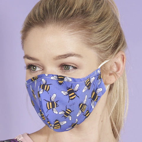 Eco Chic Reusable Face Cover - Blue Bee